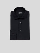 Black Jersey Popover Shirt