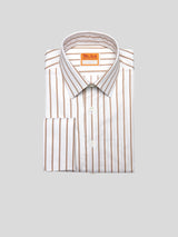 Italian Job Taupe Striped Shirt